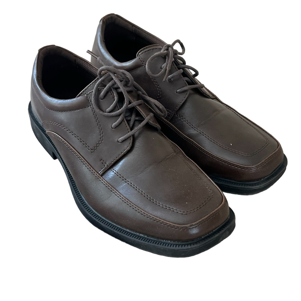 Hunter’s Bay | Brown synthetic leather lace up Oxford dress shoes men’s …